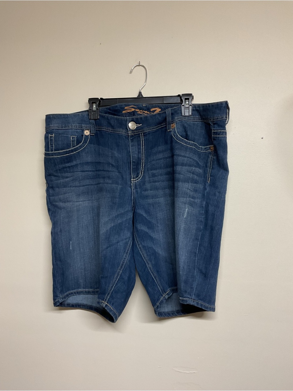 Seven7 Dark Blue Denim Jean Shorts